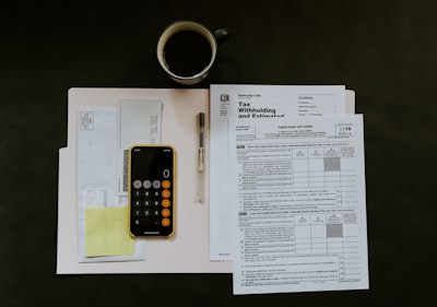 Tax paperwork on a desk