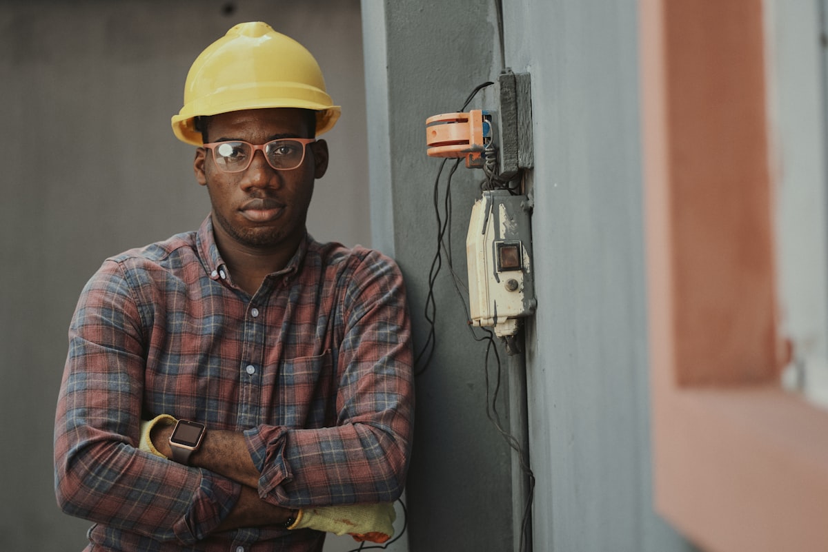Electrician working on wiring